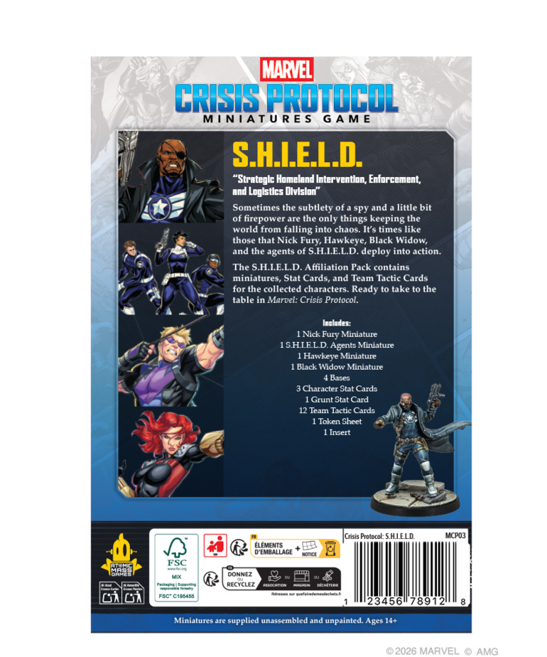 Atomic Mass Games - AMG PRESALE Marvel: Crisis Protocol - S.H.I.E.L.D Affiliation Pack 05/22/2026