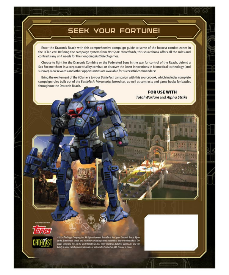 Catalyst Game Labs - CYT PRESALE BattleTech - Hot Spots - Draconis Reach 05/13/2026