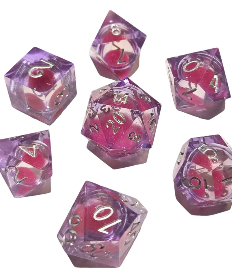 Chronicle RPG Accessories - CHR Chronicle RPG Accessories - Polyhedral 7-Die Set - Sparkle Liquid Core Magenta