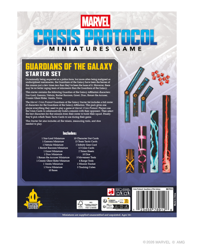 Atomic Mass Games - AMG Marvel: Crisis Protocol - Guardians of the Galaxy Starter Set