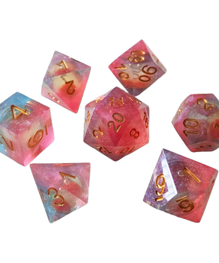 Chronicle RPG Accessories - CHR Chronicle RPG Accessories - Polyhedral 7-Die Set - Sparkle Liquid Core Red Candy