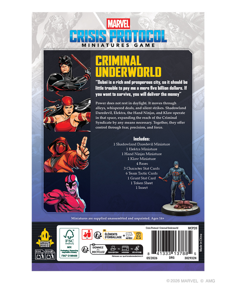 Atomic Mass Games - AMG PRESALE Marvel: Crisis Protocol - Criminal Undeworld Character Pack 10/09/2026