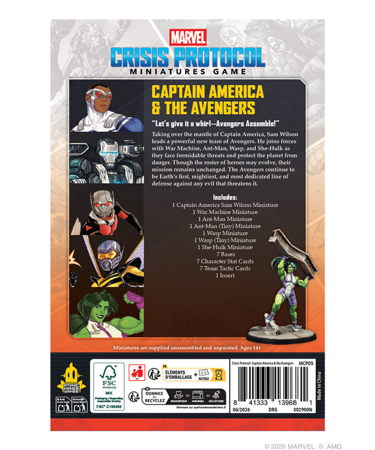 Atomic Mass Games - AMG PRESALE Marvel: Crisis Protcol - Captain America & The Avengers Character Pack 10/23/2026