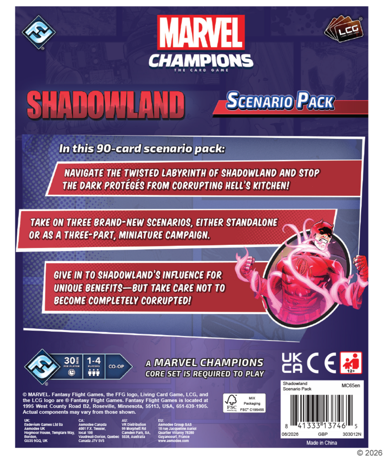 Fantasy Flight Games - FFG PRESALE Marvel Champions: The Card Game - Shadowland Scenario Pack 10/16/2026