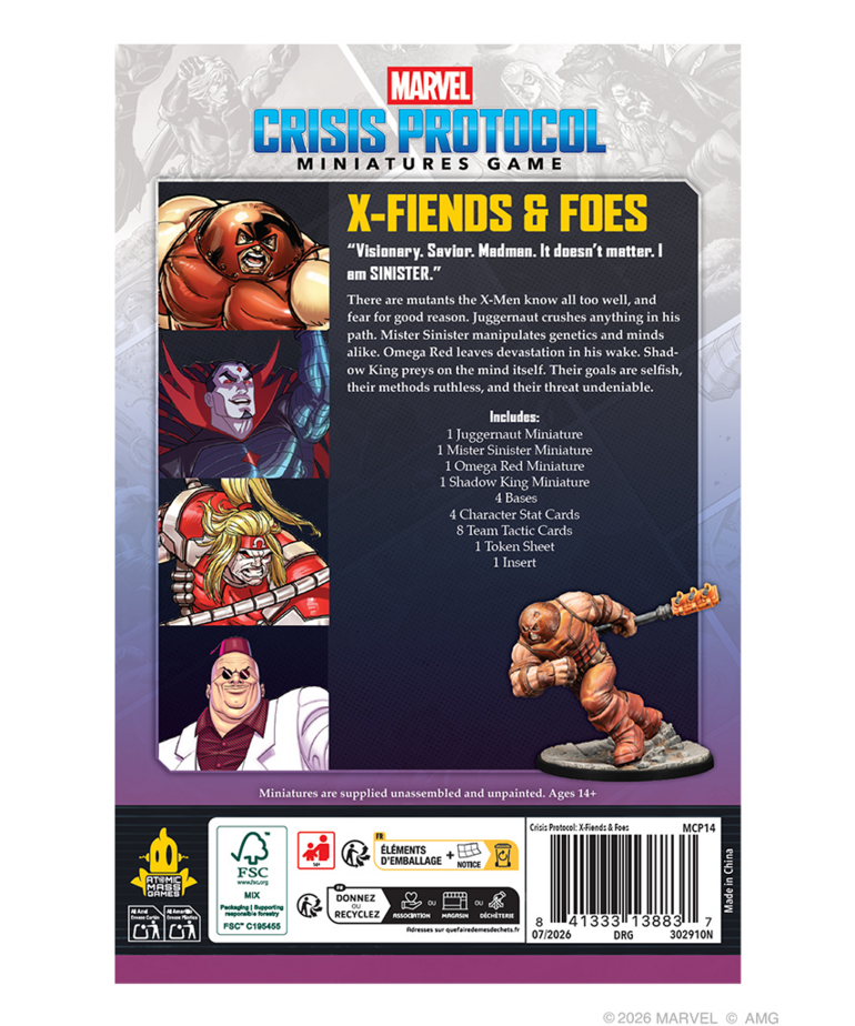 Atomic Mass Games - AMG PRESALE Marvel: Crisis Protocol - X-Fiends & Foes Character Pack 11/13/2026