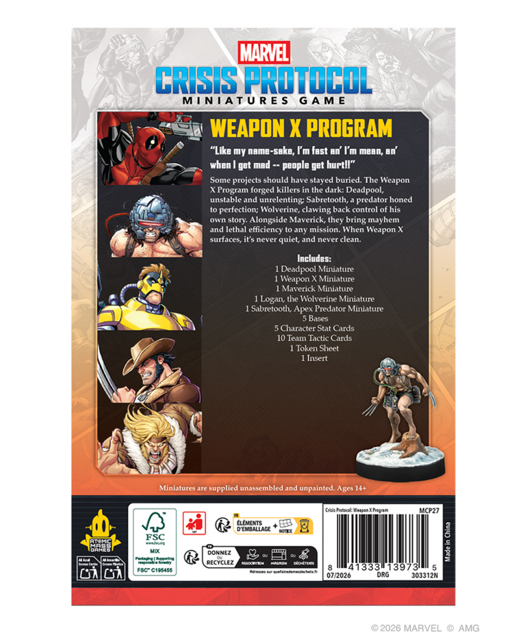 Atomic Mass Games - AMG PRESALE Marvel: Crisis Protocol - Weapon X Program Affiliation Pack 11/13/2026