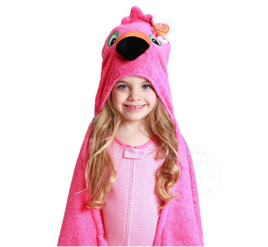 Franny the Flamingo Toddler Hooded Towel (2+)