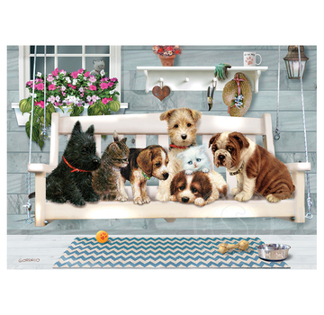 Cobble Hill Puzzles Cobble Hill Porch Pals Family Puzzle 350pcs