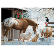 Cobble Hill Puzzles Cobble Hill Winter Barnyard Family Puzzle 350pcs