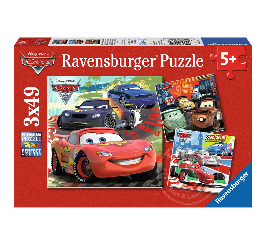 Ravensburger Disney Pixar Cars Worldwide Racing Fun Puzzle 3 x 49pcs