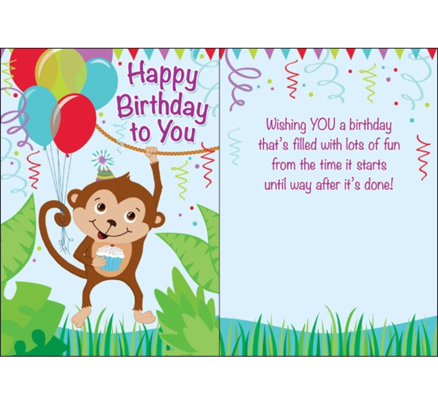 Monkey Birthday Card