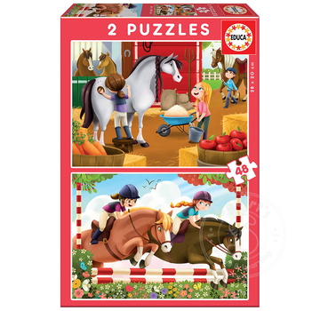 Educa Educa Horse Grooming Puzzle 2 x 48pcs