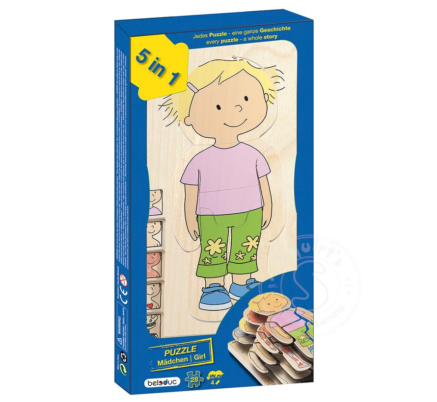 Hape Your Body Puzzle Girl, 5 Layer Puzzle