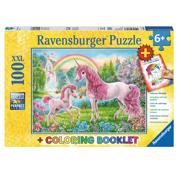 Ravensburger Ravensburger Magical Unicorns Puzzle 100pcs XXL + Coloring Book