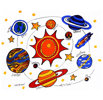 Artburn Pillow Case Painting Kit - Solar System