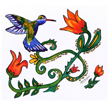 Artburn Pillow Case Painting Kit - Hummingbird