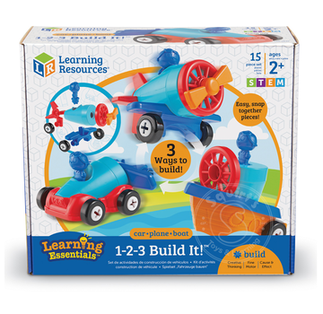 Learning Resources 1-2-3 Build It! Car-Plane-Boat