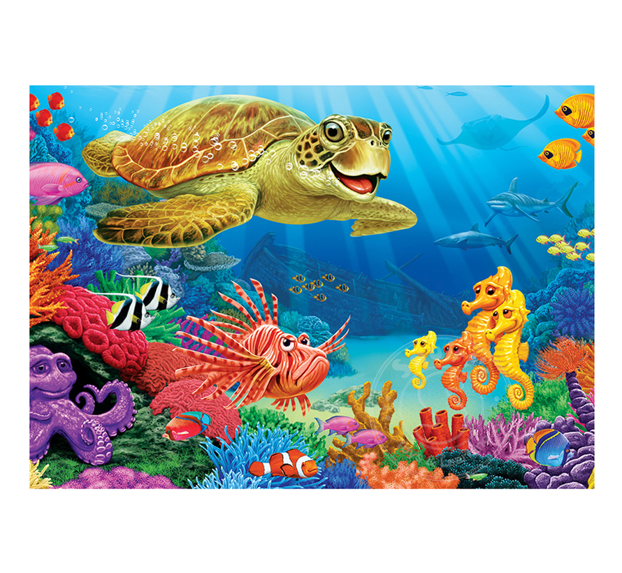 Cobble Hill Undersea Turtle Tray Puzzle 35pcs
