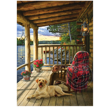 Cobble Hill Puzzles Cobble Hill Lake Cabin Labrador Tray Puzzle 35pcs