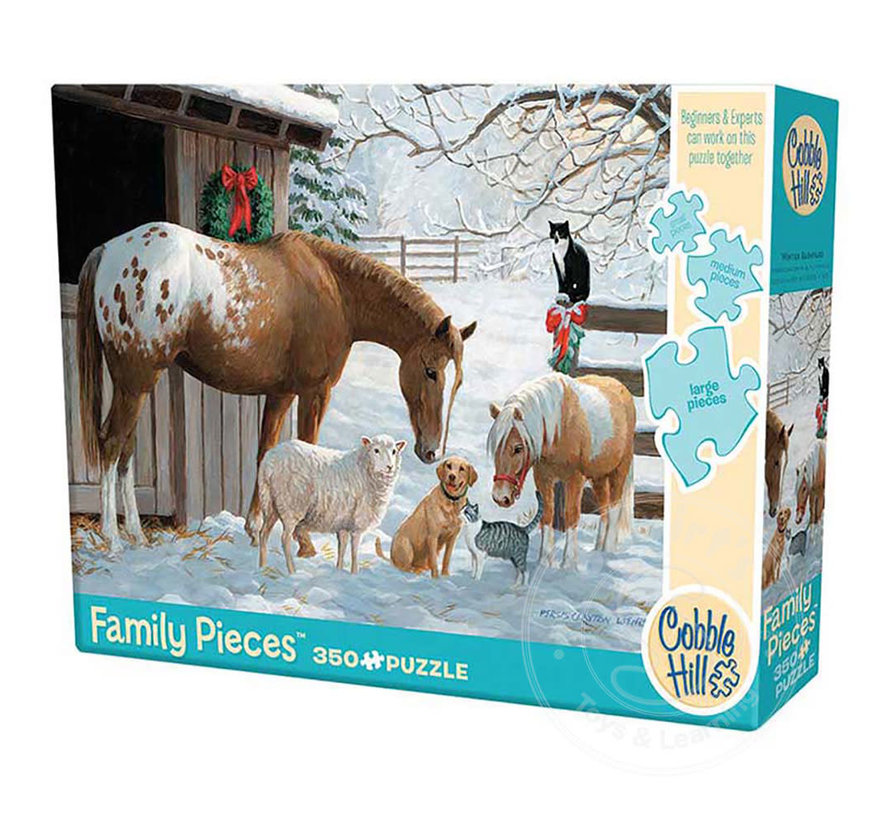 Cobble Hill Winter Barnyard Family Puzzle 350pcs