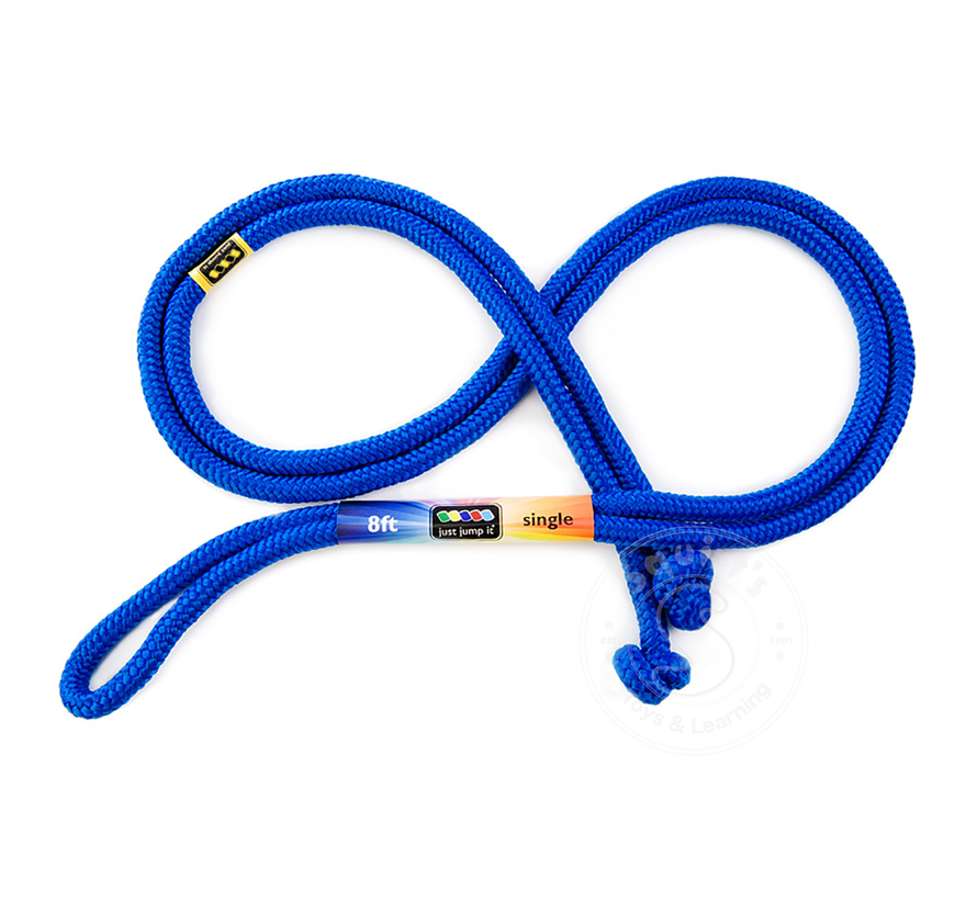 8' Single Jump Rope Blue Rainbow