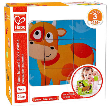 Hape Hape Farm Animals Block Cube Puzzle - Retired