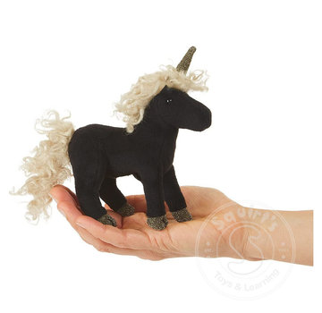 Folkmanis Folkmanis Black Unicorn Finger Puppet