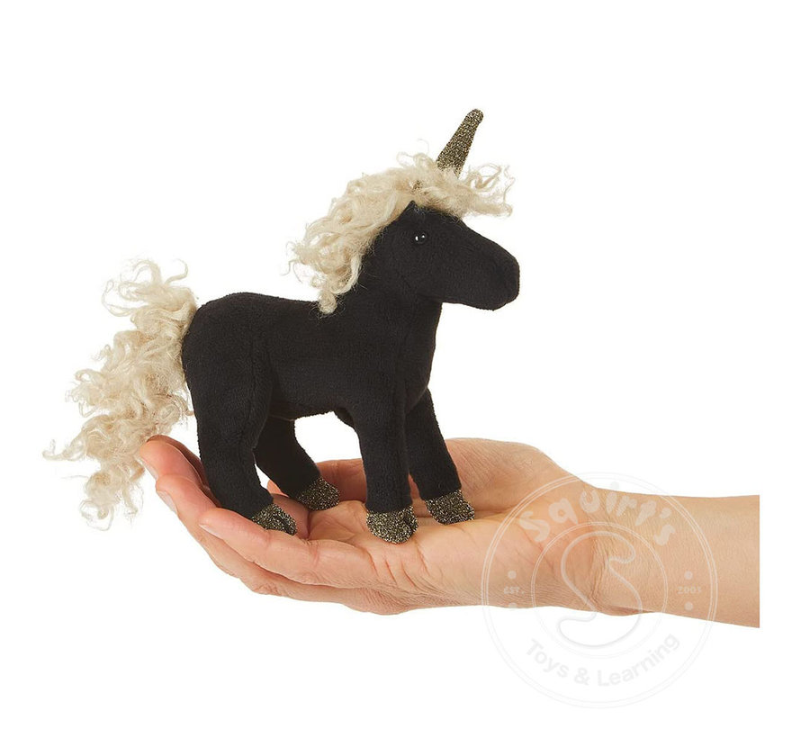 Folkmanis Black Unicorn Finger Puppet