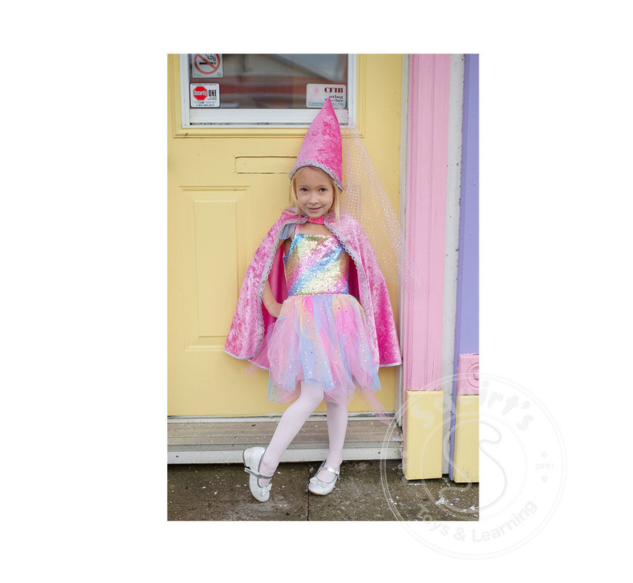 Great Pretenders Diamond Sparkle Cape Dark Pink Size 5-6