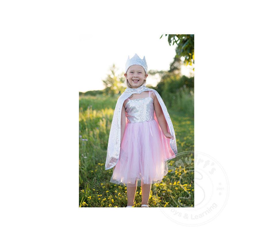 Great Pretenders Silver Sequins Cape (Size 5-6)