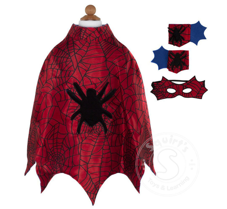 Great Pretenders Spider Cape Set with Mask and Wristbands (Size 3-4)