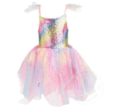 Great Pretenders Great Pretenders Rainbow Fairy Dress with Wings Multi/Pink (Size 5-6)