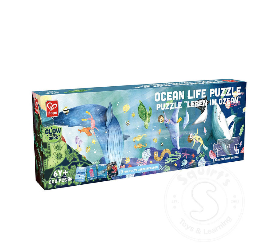 Hape Ocean Life Glow in the Dark Puzzle 200pcs