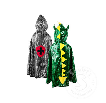 Great Pretenders Great Pretenders Reversible Dragon/Knight Cape Green (Size 5-6)