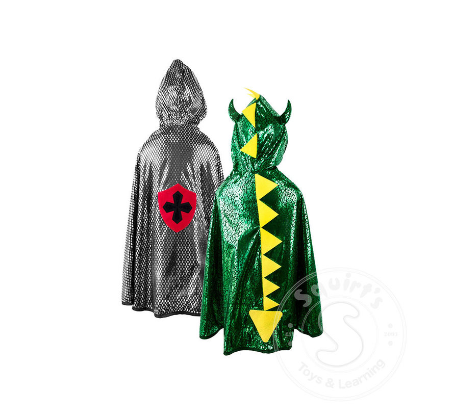 Great Pretenders Reversible Dragon/Knight Cape Green (Size 5-6)