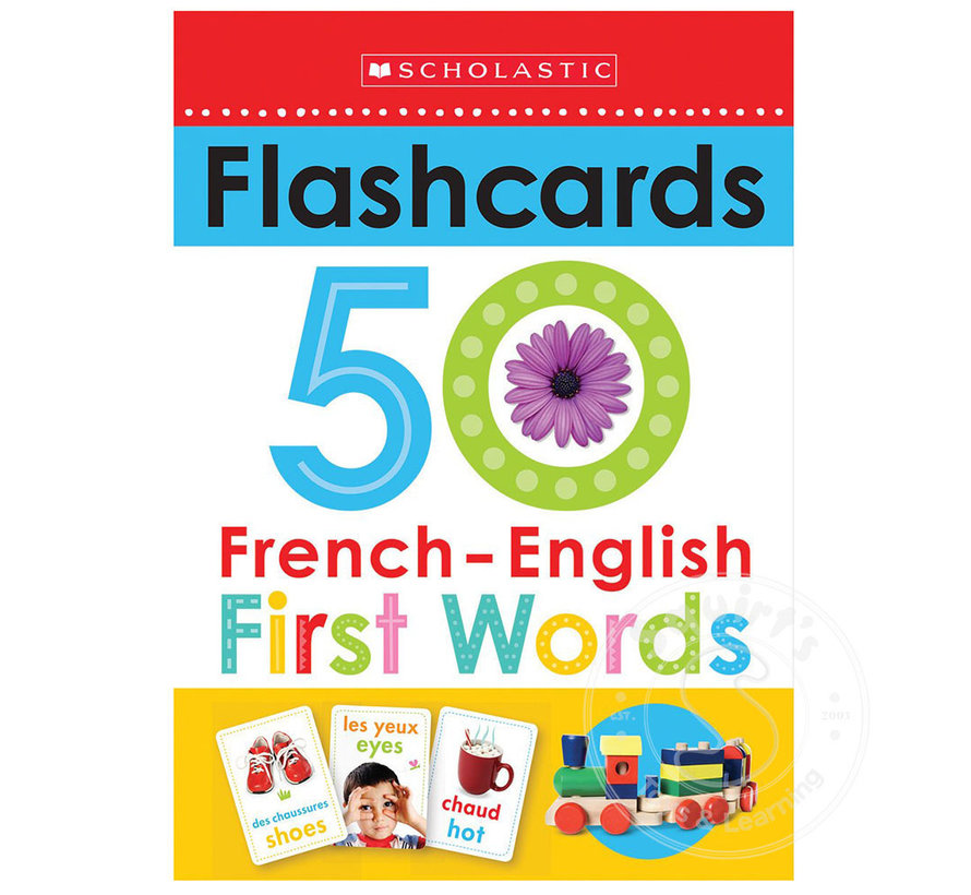 50 English - French First Words Flashcards