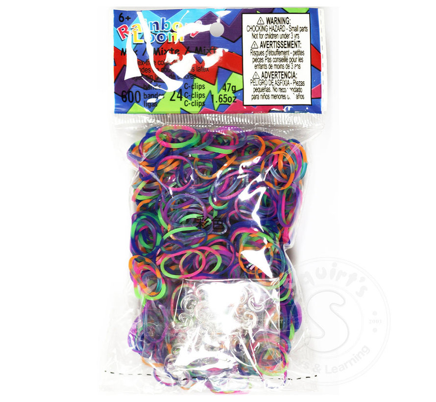 Rainbow Loom® Silicone Refill Bands - Rainbow Tie Dye