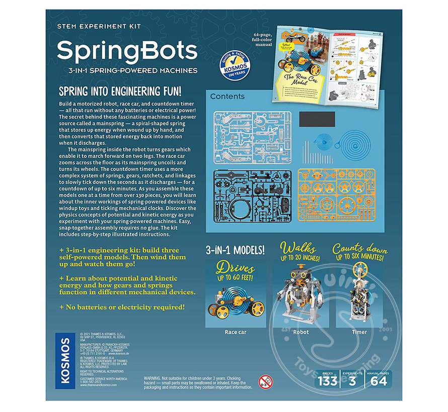 Thames & Kosmos SpringBots: 3-in-1 Spring-Powered Machines