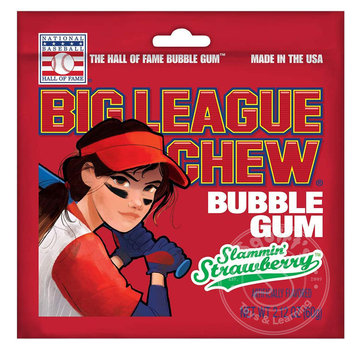Big League Chew Bubble Gum Girl Slammin' Strawberry 60g