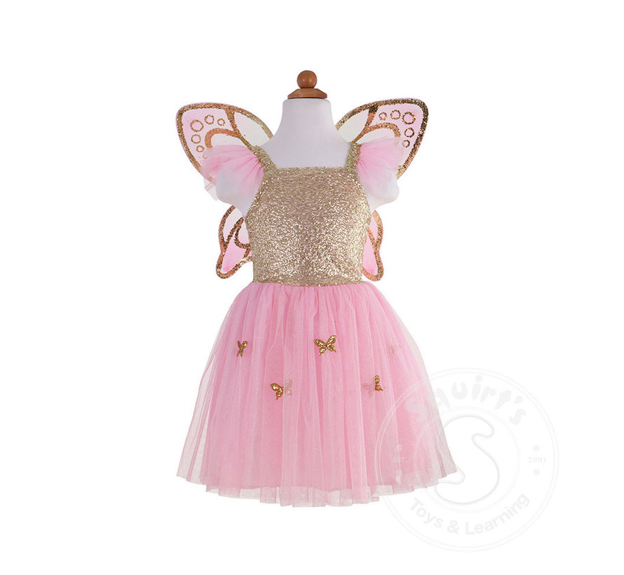 Great Pretenders Gold Butterfly Dress & Wings (Size 5-7)