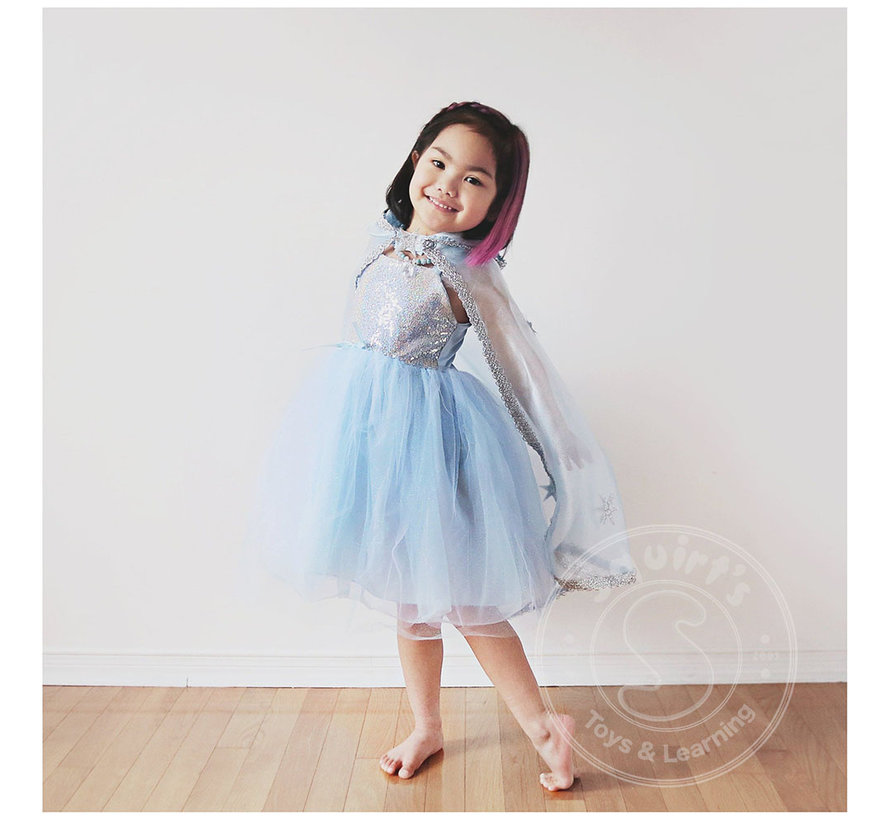 Great Pretenders Snow Queen Cape (Silver/Blue MD) Dress Up
