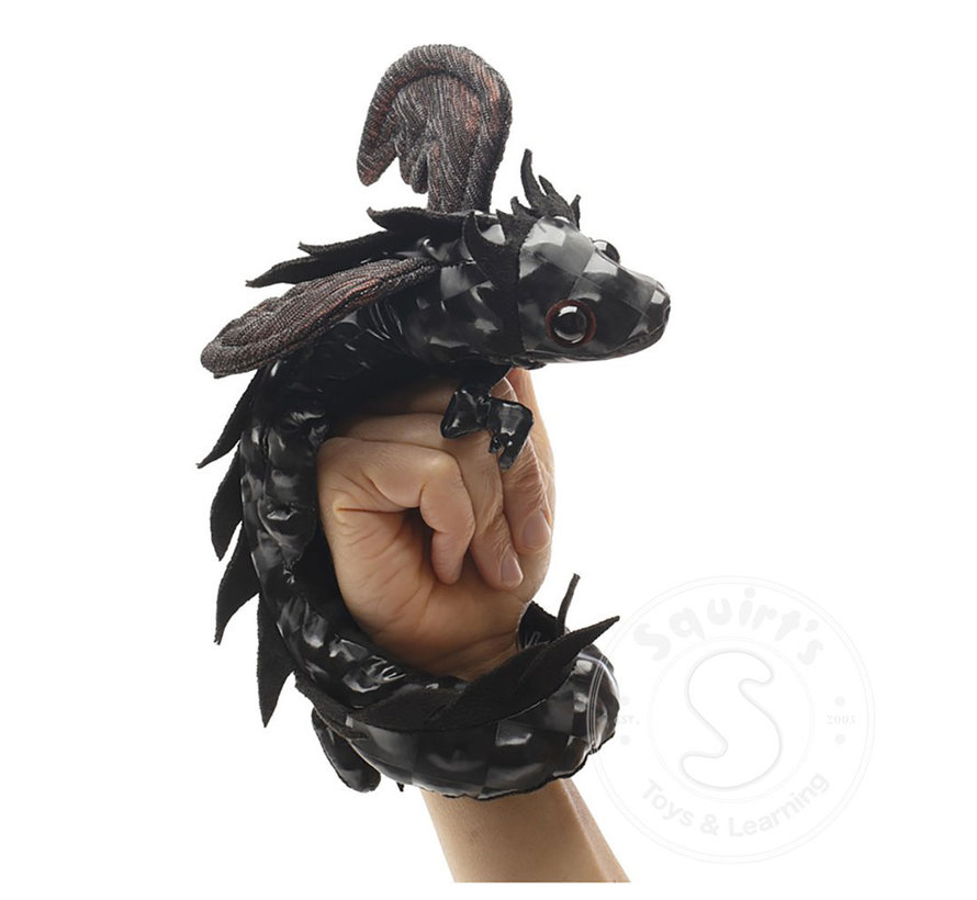 Folkmanis Dragon Wristlet  Midnight Finger Puppet