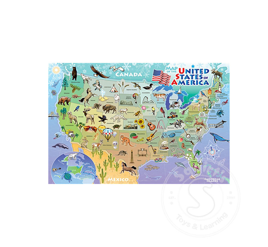 Cobble Hill Map of the USA Floor Puzzle 48pcs