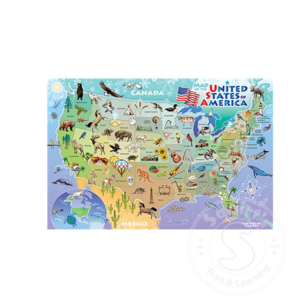 Cobble Hill Map of the USA Floor Puzzle 48pcs - Squirt's Toys