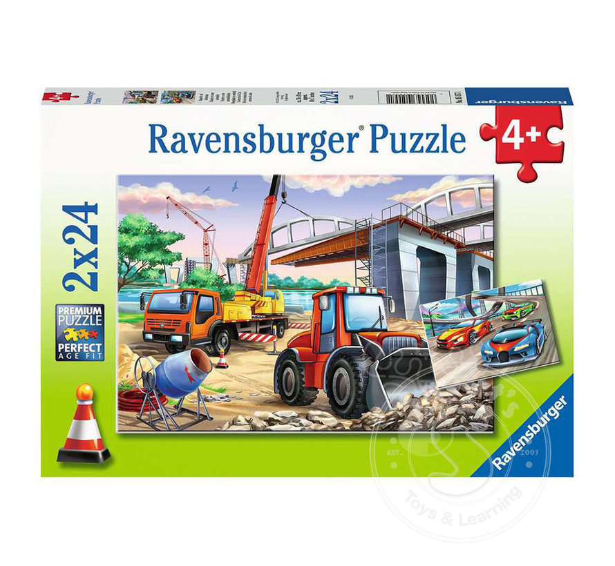 Ravensburger Construction & Cars Puzzle 2 x 24pcs