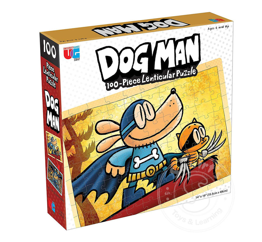 University Games DogMan Adventures Lenticular Puzzle 100pcs