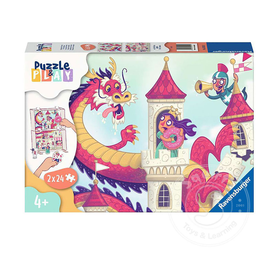 Ravensburger Puzzle & Play - Donut Dragon - 2 x 24pcs - Retired
