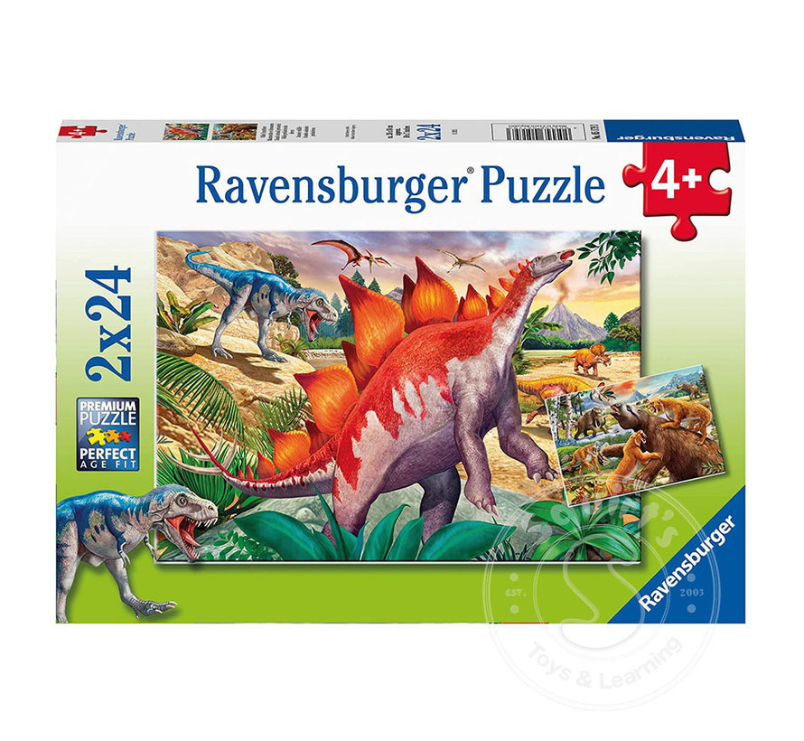 Ravensburger Jurassic Wildlife Puzzle 2 x 24pcs