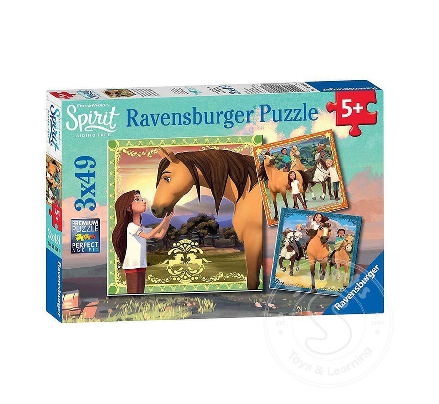Ravensburger Dreamworks Spirit - Adventure on Horses Puzzle 3 x 49pcs