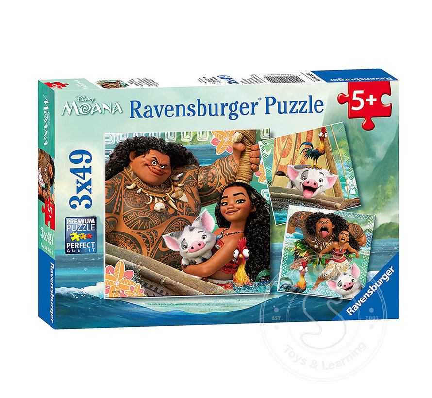 Ravensburger Disney Moana Born to Voyage Puzzle 3 x 49pcs